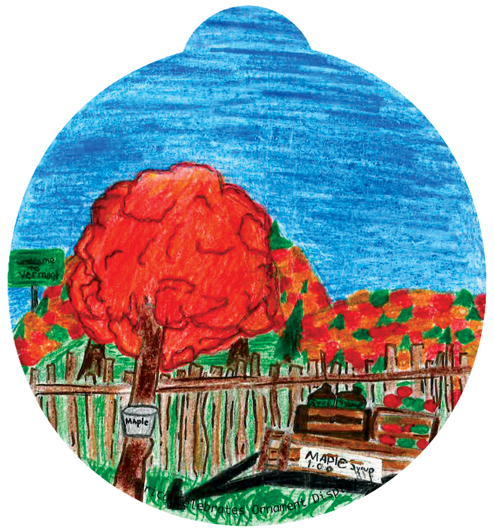 ornament depicting autumnal trees